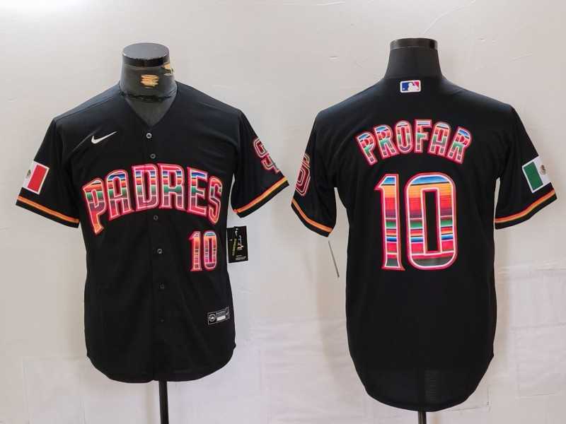 Mens San Diego Padres #10 Jurickson Profar Black Mexico Cool Base Stitched Jersey->san diego padres->MLB Jersey